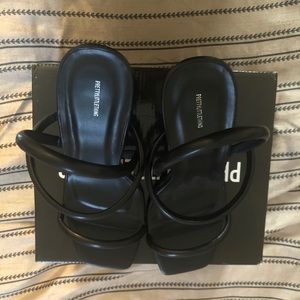 Chunky Black Heel Slingback Sandal